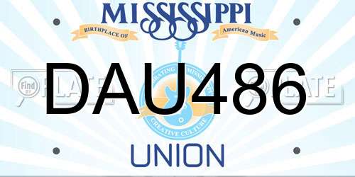 DAU486 Mississippi License Plate
