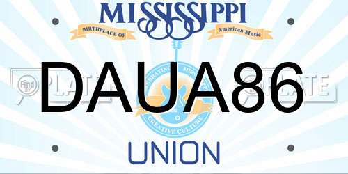 DAUA86 Mississippi License Plate