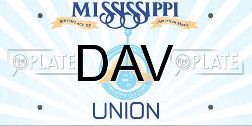 DAV Mississippi License Plate