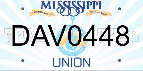 DAV0448 Mississippi License Plate