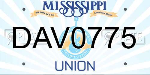DAV0775 Mississippi License Plate