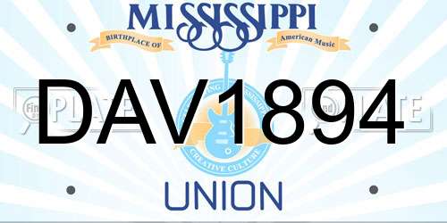 DAV1894 Mississippi License Plate
