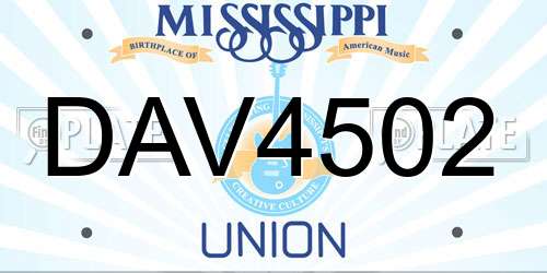 DAV4502 Mississippi License Plate
