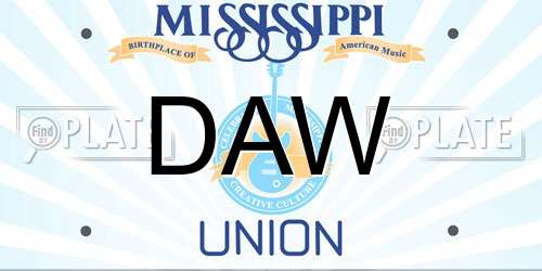 DAW Mississippi License Plate