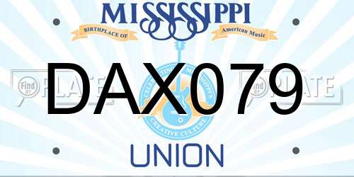 DAX079 Mississippi License Plate