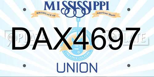 DAX4697 Mississippi License Plate