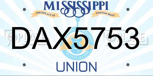DAX5753 Mississippi License Plate