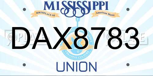 DAX8783 Mississippi License Plate