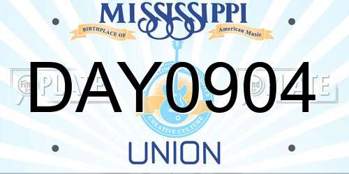 DAY0904 Mississippi License Plate