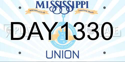 DAY1330 Mississippi License Plate