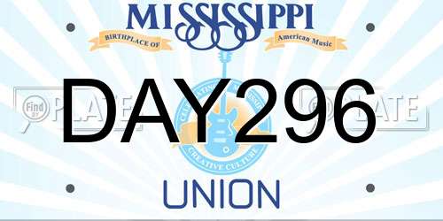 DAY296 Mississippi License Plate