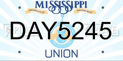 DAY5245 Mississippi License Plate