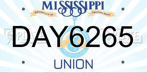 DAY6265 Mississippi License Plate