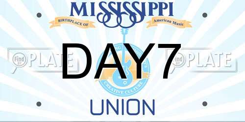 DAY7 Mississippi License Plate
