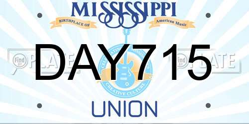 DAY715 Mississippi License Plate