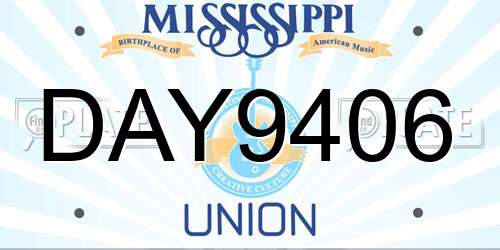 DAY9406 Mississippi License Plate