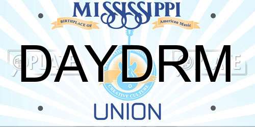 DAYDRM Mississippi License Plate