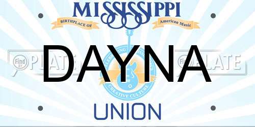 DAYNA Mississippi License Plate