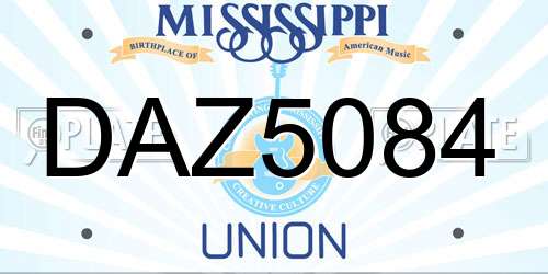 DAZ5084 Mississippi License Plate
