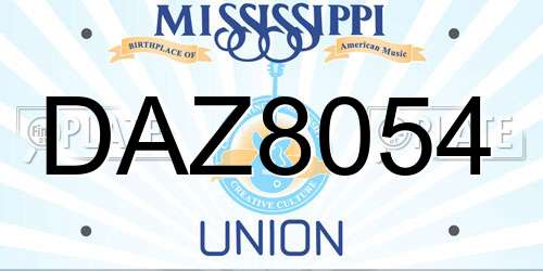 DAZ8054 Mississippi License Plate