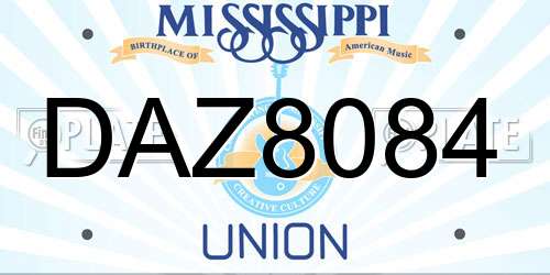 DAZ8084 Mississippi License Plate