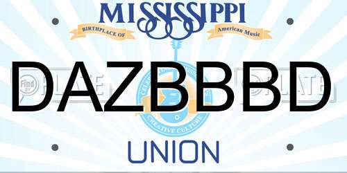 DAZBBBD Mississippi License Plate