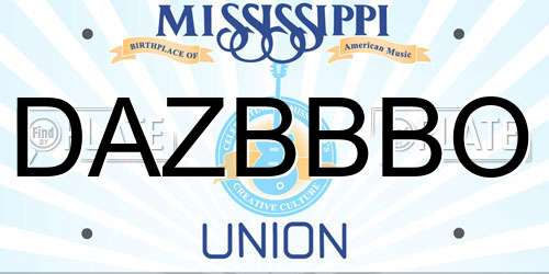 DAZBBBO Mississippi License Plate