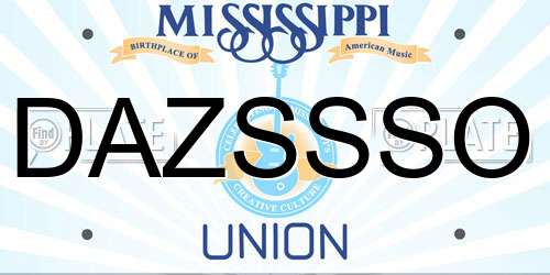 DAZSSSO Mississippi License Plate