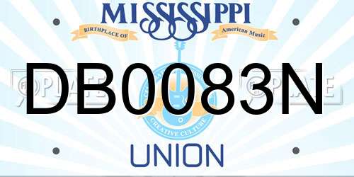 DB0083N Mississippi License Plate