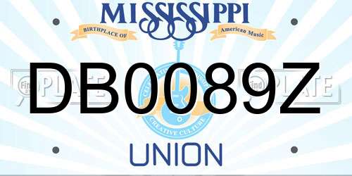 DB0089Z Mississippi License Plate