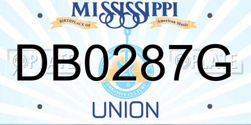 DB0287G Mississippi License Plate