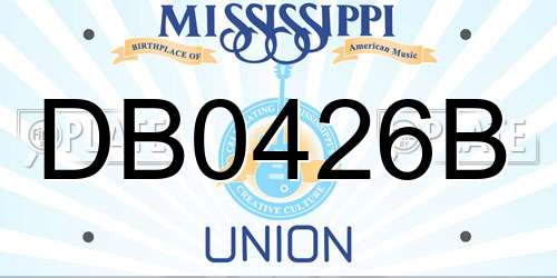 DB0426B Mississippi License Plate