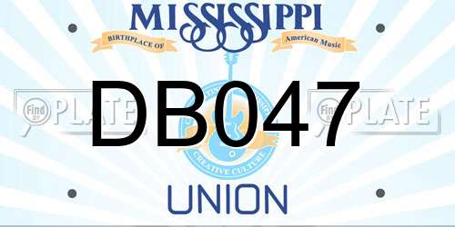 DB047 Mississippi License Plate