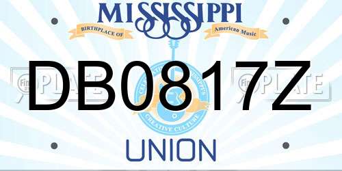 DB0817Z Mississippi License Plate