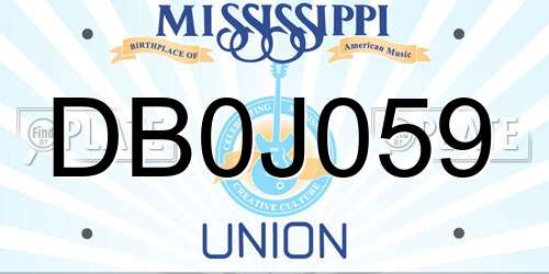 DB0J059 Mississippi License Plate