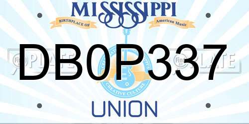 DB0P337 Mississippi License Plate