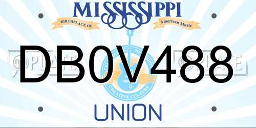 DB0V488 Mississippi License Plate