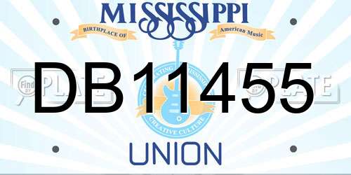 DB11455 Mississippi License Plate
