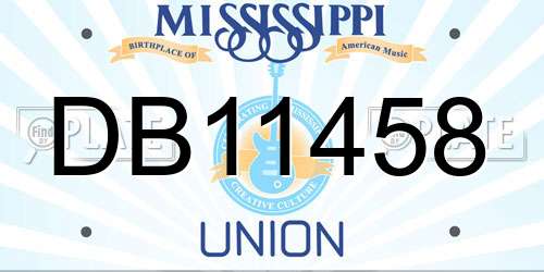 DB11458 Mississippi License Plate