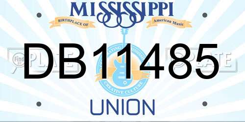 DB11485 Mississippi License Plate