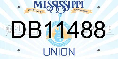 DB11488 Mississippi License Plate
