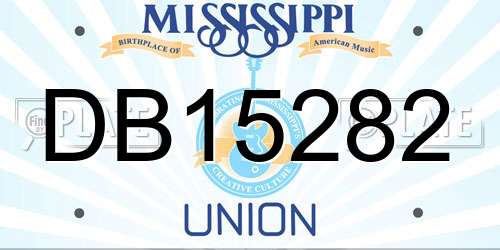 DB15282 Mississippi License Plate