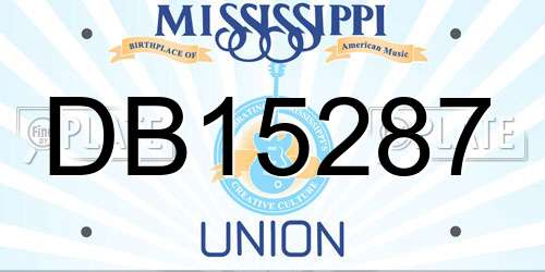 DB15287 Mississippi License Plate