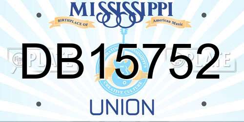 DB15752 Mississippi License Plate