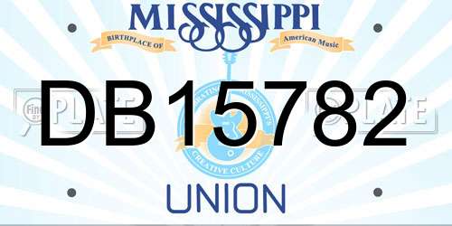 DB15782 Mississippi License Plate
