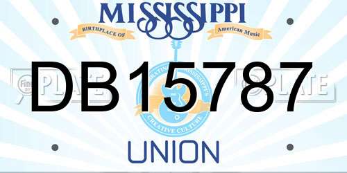 DB15787 Mississippi License Plate