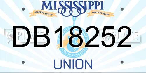 DB18252 Mississippi License Plate