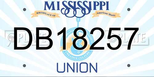 DB18257 Mississippi License Plate