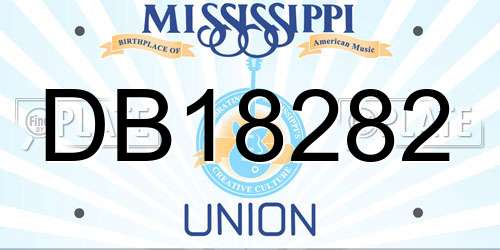 DB18282 Mississippi License Plate