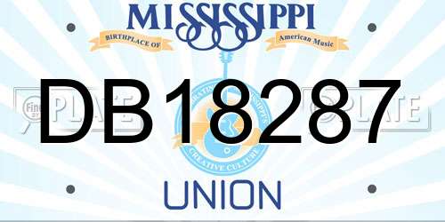 DB18287 Mississippi License Plate